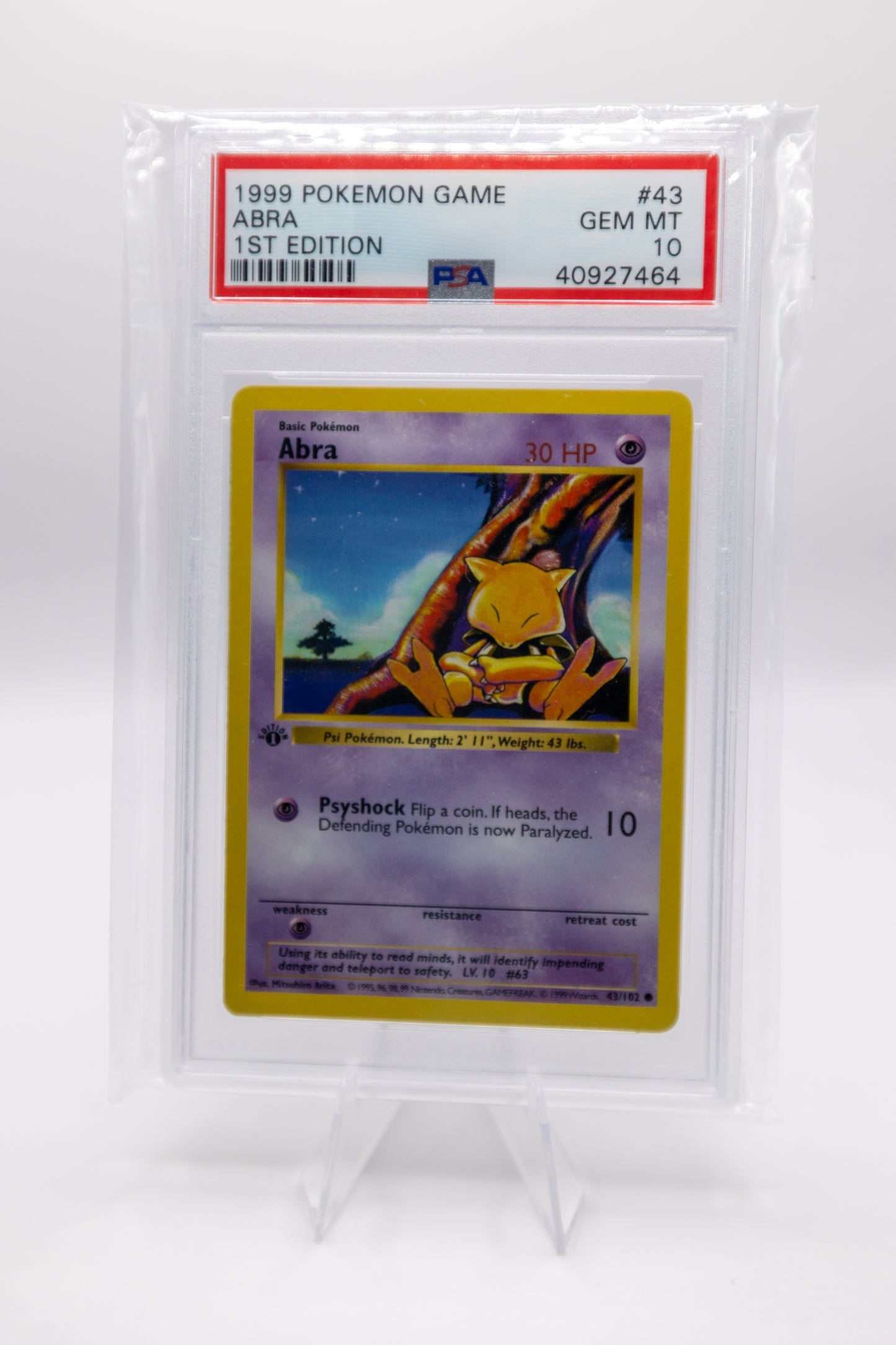 1999 1st Edition Abra PSA 10 Pokemon