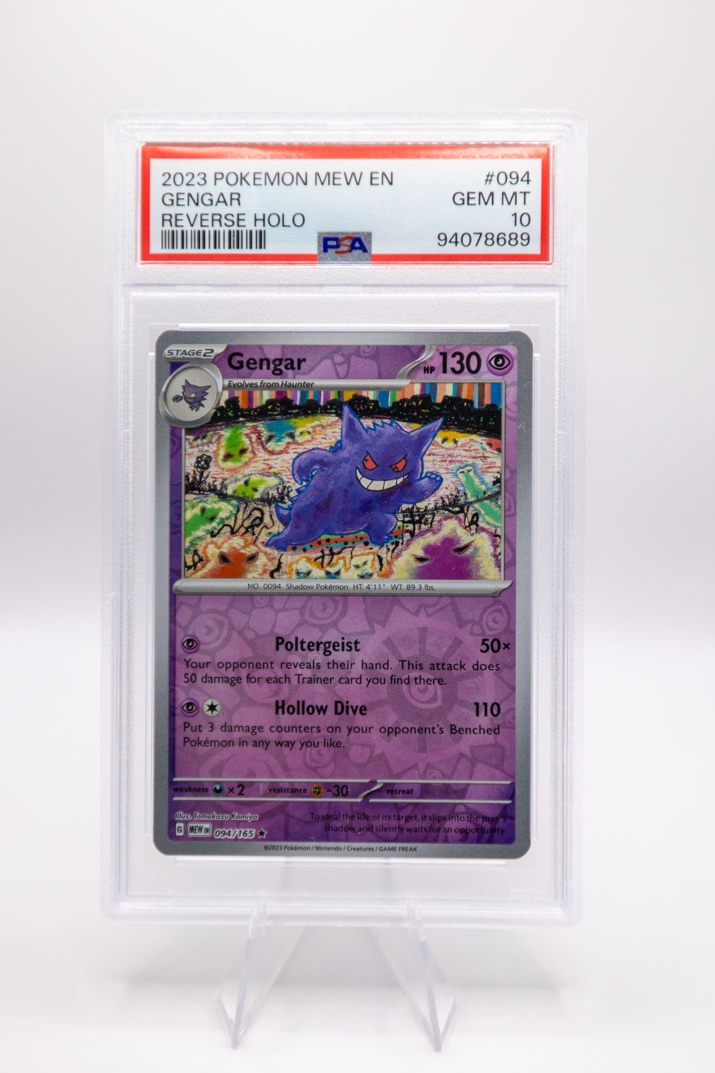 2023 Pokemon Reverse Holo - Gengar #094 PSA 10